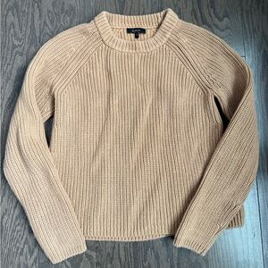 Quince 100% Organic Cotton Fisherman Crew Sweater (Camel)